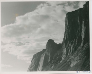 Image of Cloud effect and cliffs of fiord